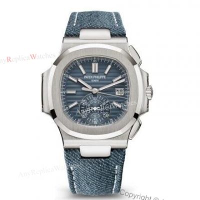 New 2024 Superclone Patek Philippe Nautilus Flyback Chronograph Blue Dial Steel Watch